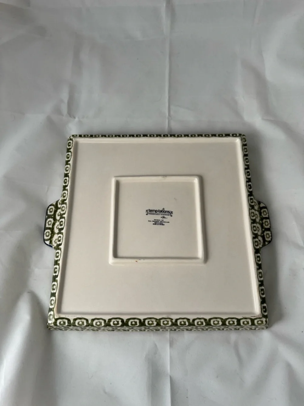 Temptations Old World Ceramic Serving Tray Floral Leaf Pattern